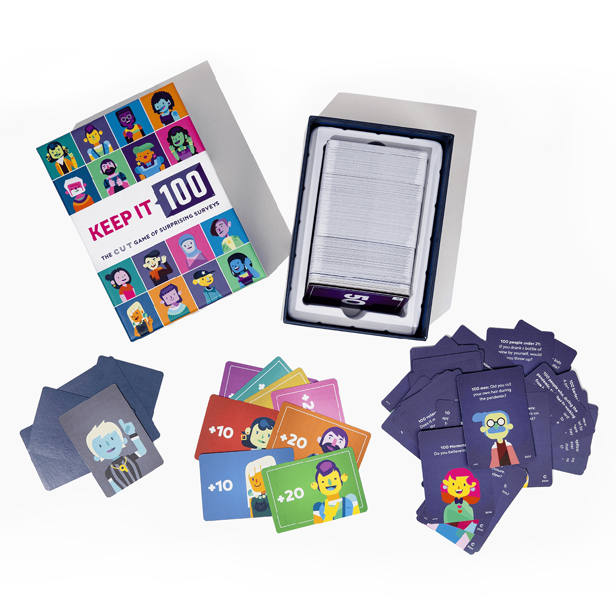  Keep IT 100: The Card Game by Cut – Surprising Surveys &  Intuitive Guessing – Adult Card Game for Parties and Game Night : Toys &  Games