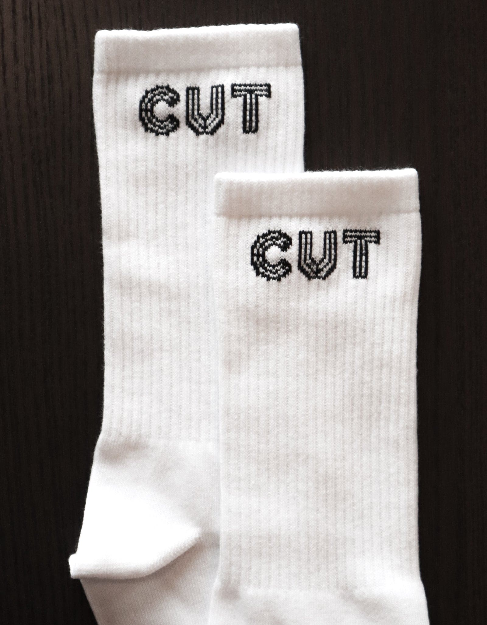 CUT Crew Socks | White, One Size