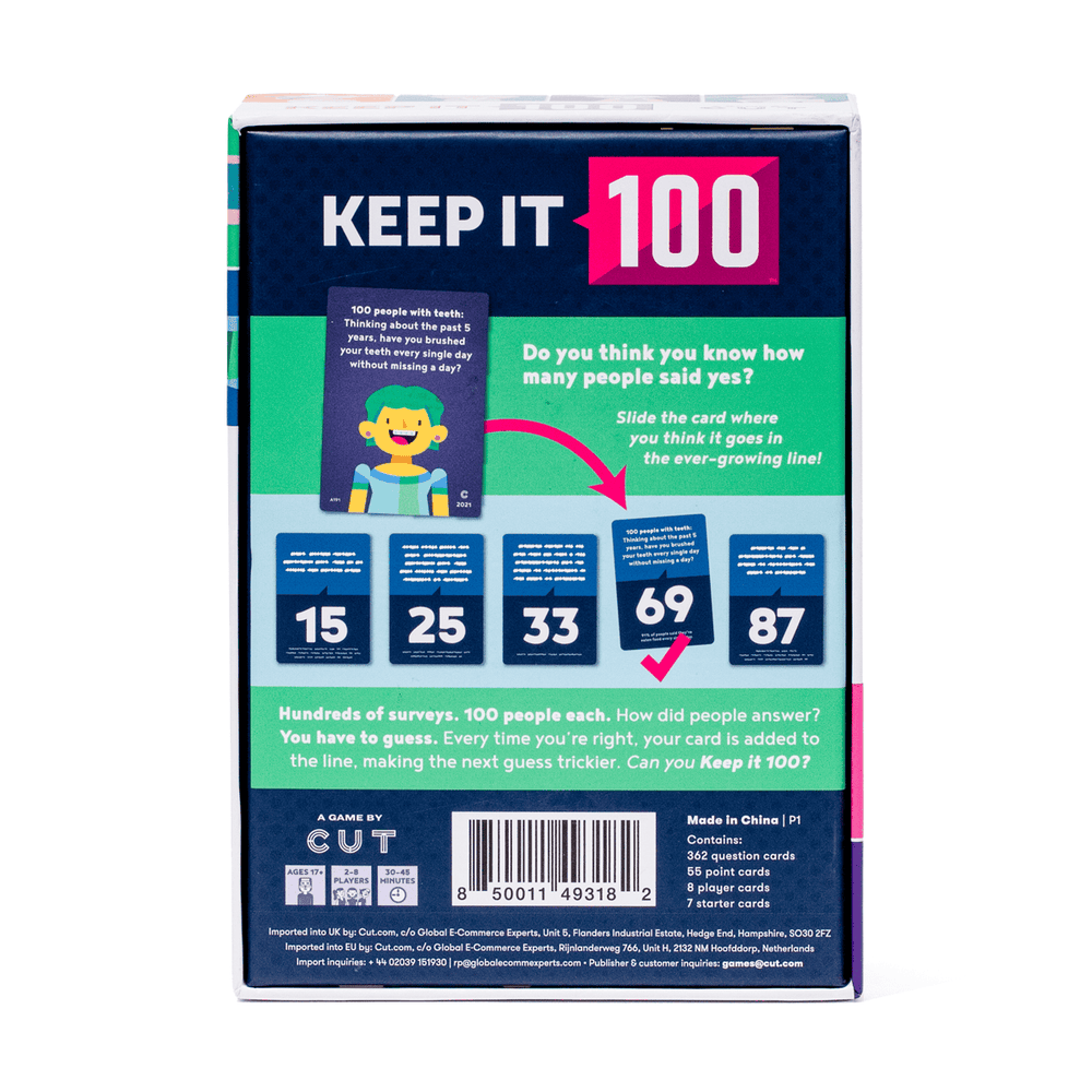 Keep it 100: The Card Game  Surprising Surveys Prediction Game by
