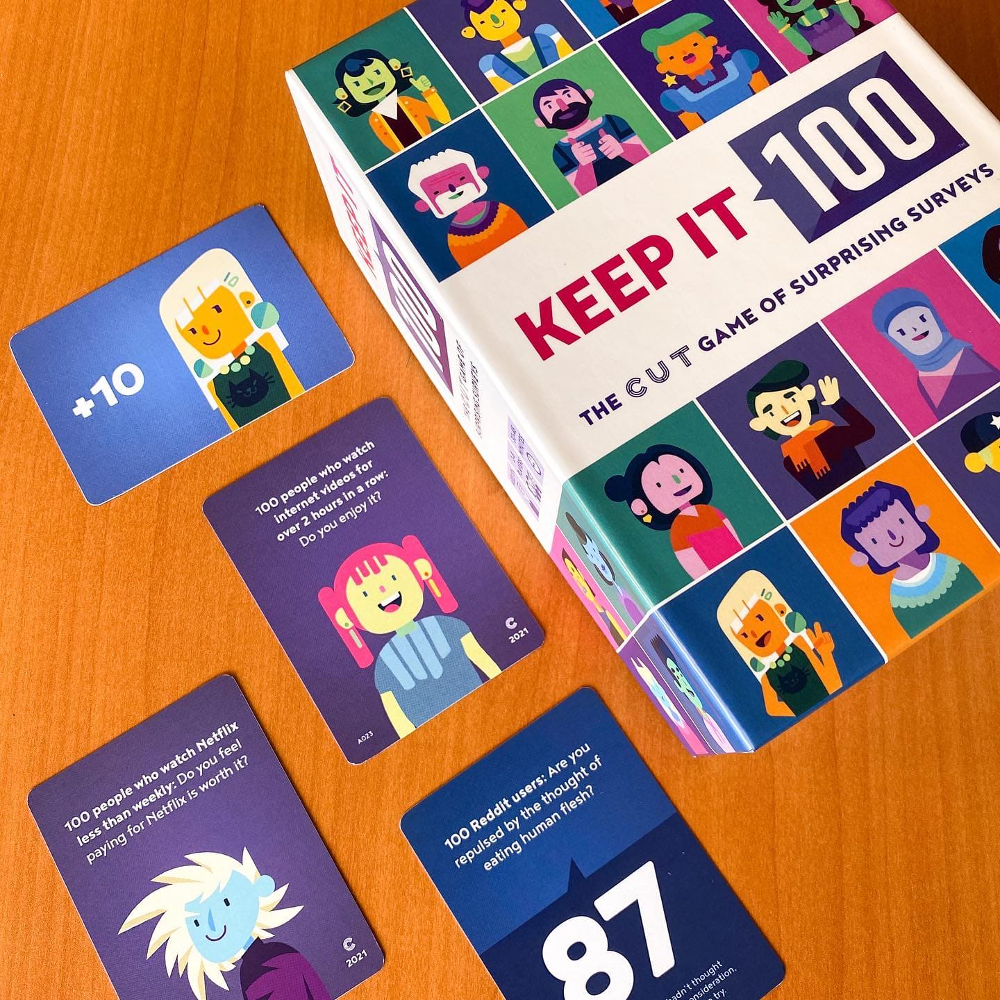  Keep IT 100: The Card Game by Cut – Surprising Surveys &  Intuitive Guessing – Adult Card Game for Parties and Game Night : Toys &  Games